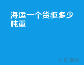 海运一个货柜多少吨重