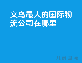 义乌最大的国际物流公司在哪里