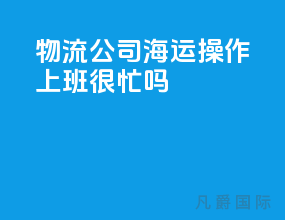 物流公司海运操作上班很忙吗