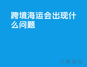 跨境海运会出现什么问题