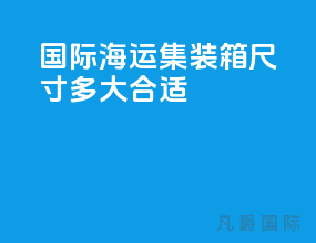 国际海运集装箱尺寸多大合适