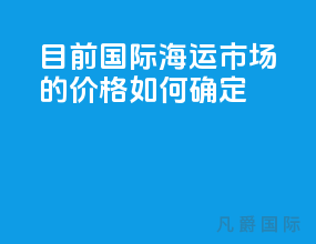 目前国际海运市场的价格如何确定