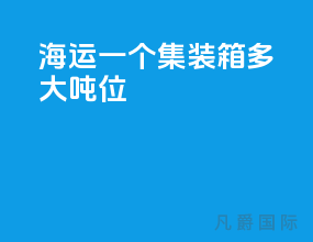 海运一个集装箱多大吨位