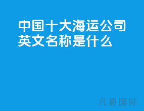 中国十大海运公司英文名称是什么