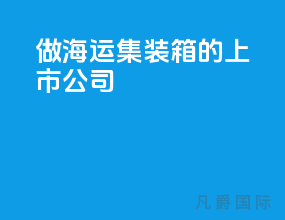 做海运集装箱的上市公司