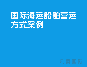 国际海运船舶营运方式案例