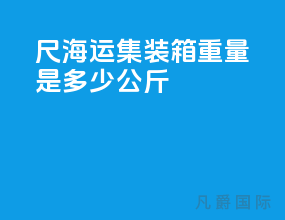 40尺海运集装箱重量是多少公斤