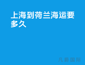 上海到荷兰海运要多久
