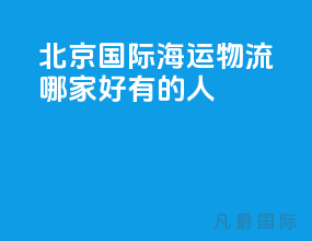 北京国际海运物流哪家好有的人