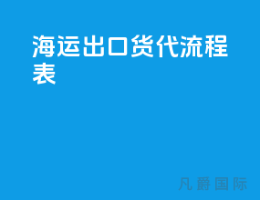 海运出口货代流程表