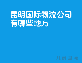 昆明国际物流公司有哪些地方