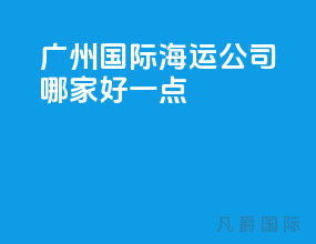 广州国际海运公司哪家好一点