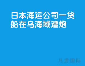 日本海运公司一货船在乌海域遭炮