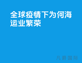 全球疫情下为何海运业繁荣
