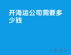 开海运公司需要多少钱