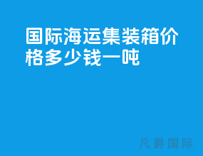 国际海运集装箱价格多少钱一吨