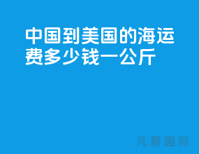 中国到美国的海运费多少钱一公斤