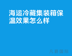 海运冷藏集装箱保温效果怎么样