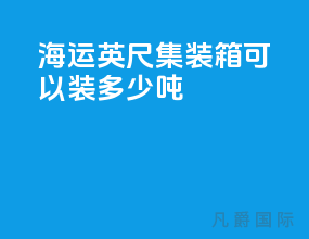 海运20英尺集装箱可以装多少吨