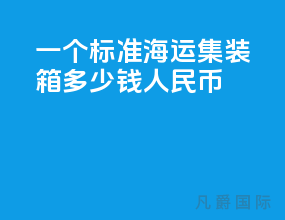 一个标准海运集装箱多少钱人民币