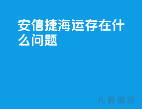 安信捷海运存在什么问题