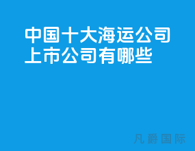 中国十大海运公司上市公司有哪些