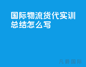 国际物流货代实训总结怎么写