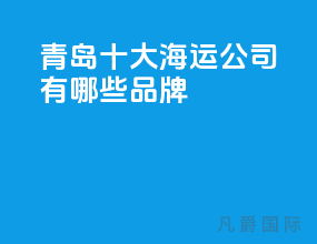 青岛十大海运公司有哪些品牌