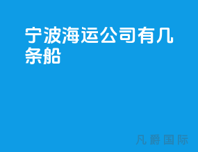 宁波海运公司有几条船