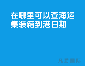 在哪里可以查海运集装箱到港日期