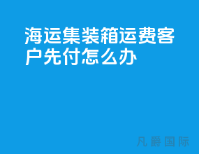 海运集装箱运费客户先付怎么办