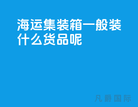 海运集装箱一般装什么货品呢