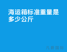 海运箱标准重量是多少公斤