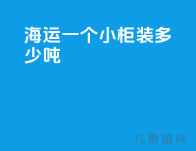 海运一个小柜装多少吨
