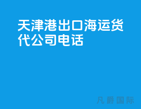 天津港出口海运货代公司电话