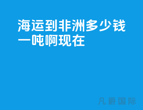 海运到非洲多少钱一吨啊现在