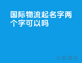 国际物流起名字两个字可以吗