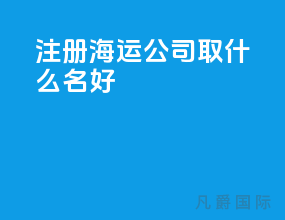 注册海运公司取什么名好