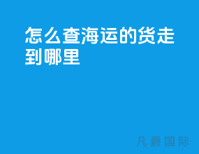 怎么查海运的货走到哪里