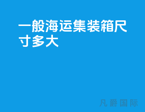 一般海运集装箱尺寸多大