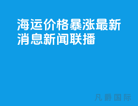海运价格暴涨最新消息新闻联播