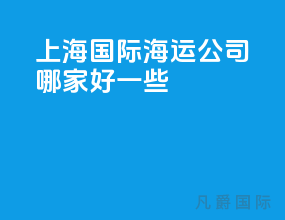 上海国际海运公司哪家好一些