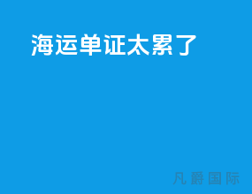 海运单证太累了