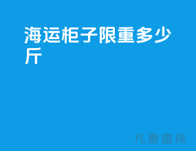海运柜子限重多少斤