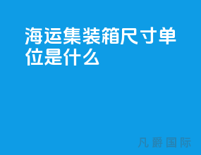 海运集装箱尺寸单位是什么
