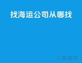 找海运公司从哪找