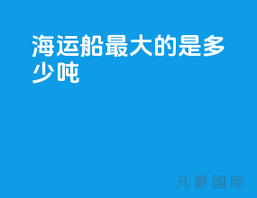 海运船最大的是多少吨