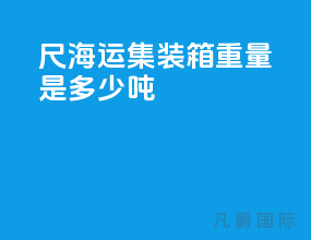 40尺海运集装箱重量是多少吨