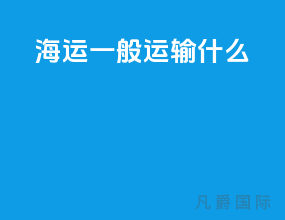 海运一般运输什么