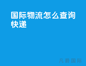 国际物流怎么查询快递